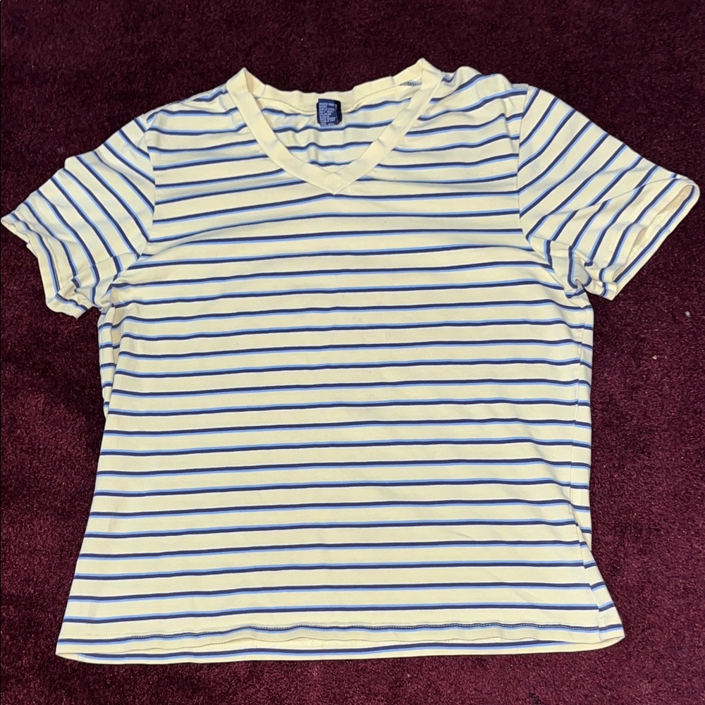 GAP Yellow and Blue Striped Tee